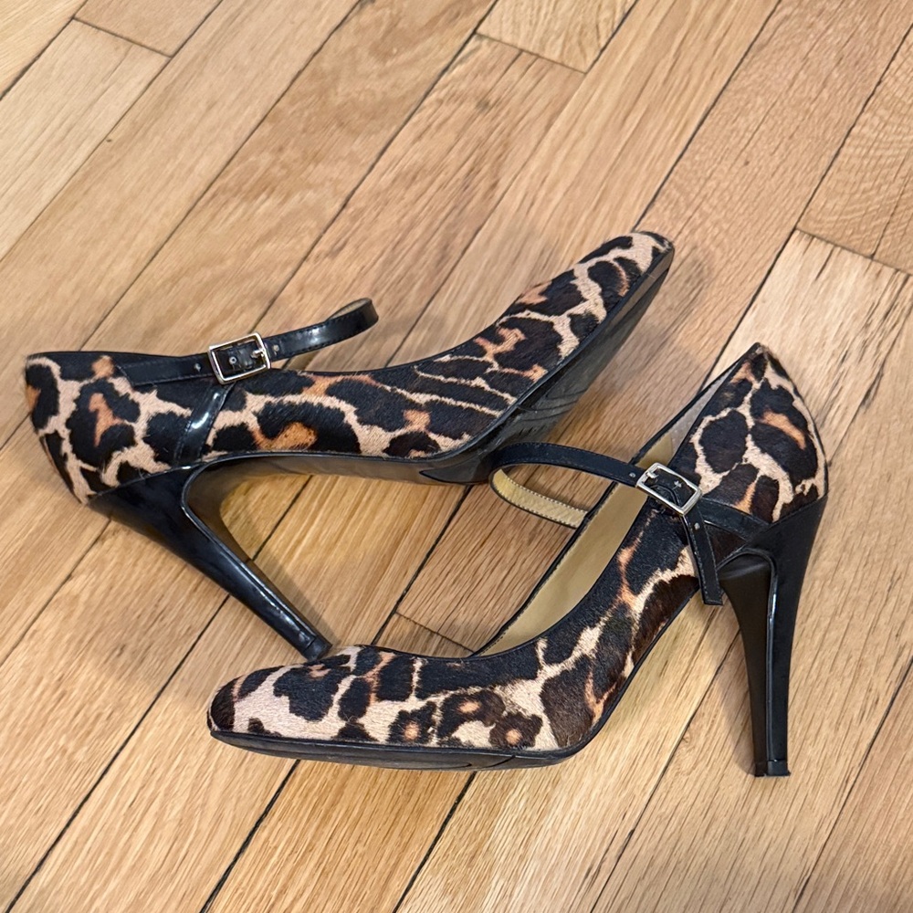 Nine West Animal Print Mary Jane Heels